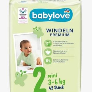 babylove Windeln Premium Gr. 2, Mini, 3-6 kg, 42 Stück