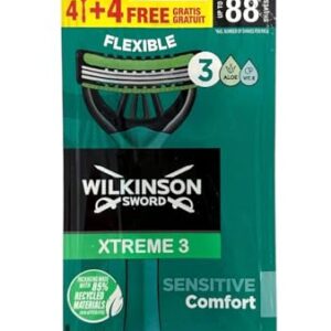 8 Stück Wilkinson Sword Xtreme 3 Sensitive Flexible Einwegrasierer 6 Stück + 2 gratis