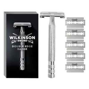 Wilkinson Sword - Barber's Style The Edger für Männer, Double Edge Rasierer + 5 Rasierklingen
