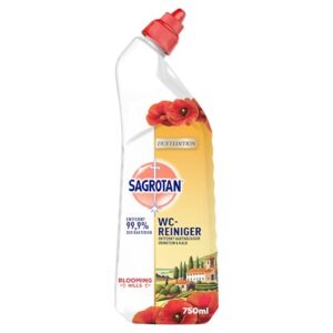 Sagrotan WC-Reiniger Blooming Hills – 2in1 Reinigungsmittel mit Antischmutzfilm für langanhaltende WC-Frische – 1 x 750 ml