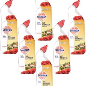 Sagrotan WC-Reiniger Blooming Hills – 2in1 Reinigungsmittel mit Antischmutzfilm für langanhaltende WC-Frische – 6 x 750 ml