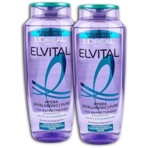 2 er Pack Loreal Elvital Hydra Hyaluronic Pure Shampoo 2 x 300 ml