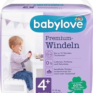 babylove Windeln Premium Größe 4+, maxiplus 9-20kg, 1 x 38 St